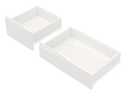 Isla de cocina con 8 cajones - Carro con ruedas y tapa abatible - Blanco