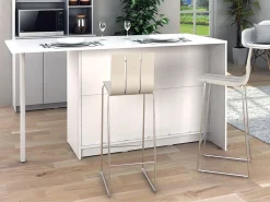 Isla de cocina con 2 puertas, 1 cajón y 2 estantes - Blanco - TUNORI