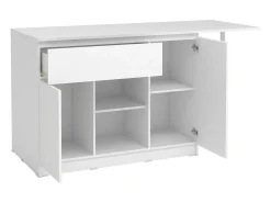 Isla de cocina con 2 puertas, 1 cajón y 2 estantes - Blanco - TUNORI