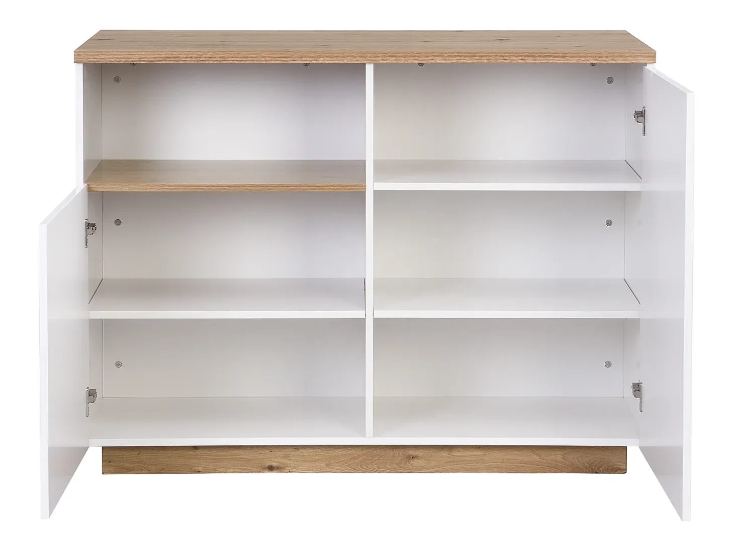Isla de cocina con 2 puertas y 1 estante de MDF - Natural y blanco CORELINA