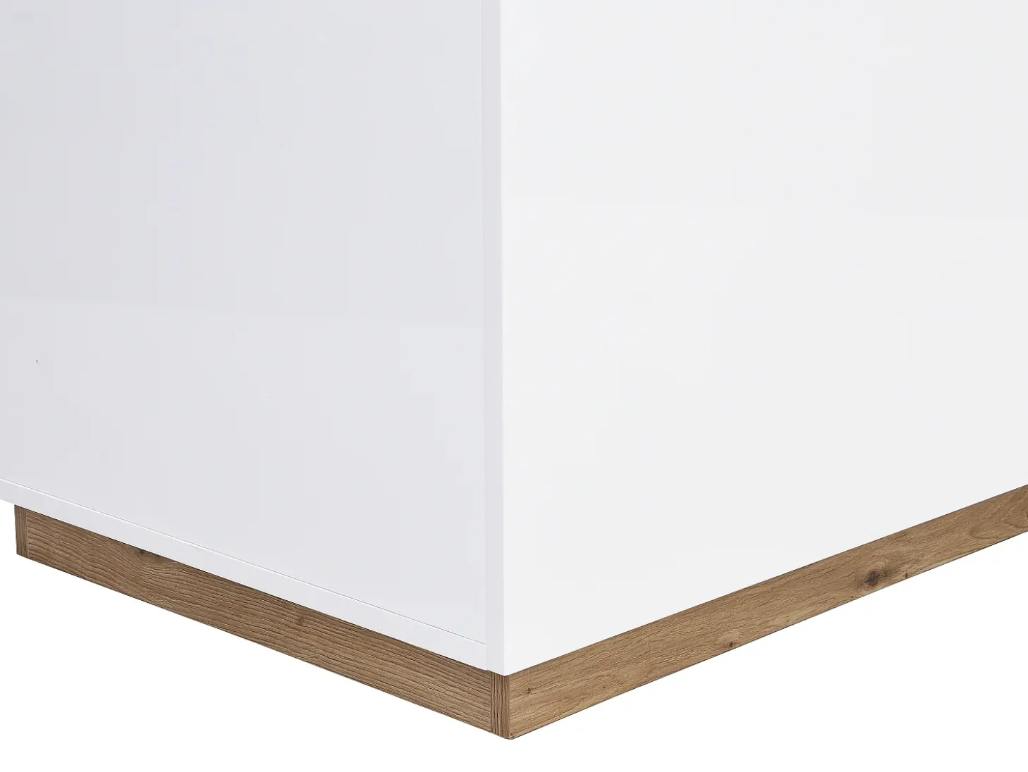 Isla de cocina con 2 puertas y 1 estante de MDF - Natural y blanco CORELINA