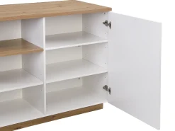 Isla de cocina con 2 puertas y 1 estante de MDF - Natural y blanco CORELINA