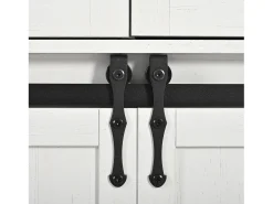 Isla de cocina con encimera abatible - Carrito de cocina con 2 puertas correderas y 3 cajones - toallero y portavasos - blanco