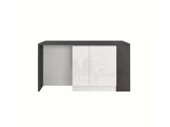 Isla de cocina efecto madera blanco brillo/report 168x90x91 cm