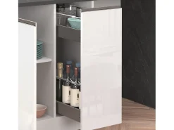 Isla de cocina efecto madera blanco brillo/report 168x90x91 cm