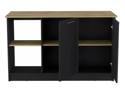 Isla de cocina Enebro en melamina con 2 puertas y 6 estantes , multicolor , 90 cm X 150 cm X 64 cm
