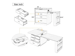 Isla de cocina extensible con ruedas - 125,5 x 71 x 93 cm - con puerta + cajones + LED - MDF - negro