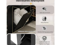 Isla de cocina extensible con ruedas - 120 x 40/70 x 91,5 cm - con 2 cajones + puertas - MDF - negro + natural