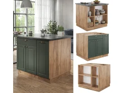 Isla de cocina green-gold country/gold power roble 90x60x82 fame-line