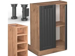 Isla de cocina gris oscuro 90x60x82 fame-line