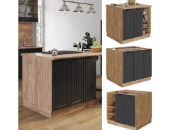 Isla de cocina gris oscuro 90x60x82 fame-line