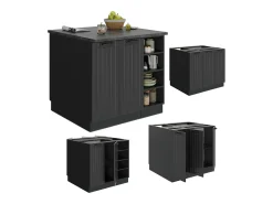 Isla de cocina gris oscuro 90x60x82 fame-line