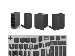 Isla de cocina gris oscuro 90x60x82 fame-line