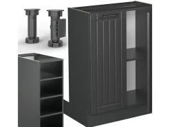 Isla de cocina gris oscuro 90x60x82 fame-line