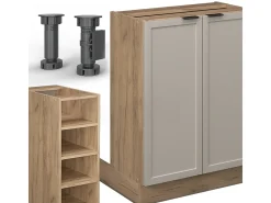 Isla de cocina grisbeige 90x60x82 fame-line