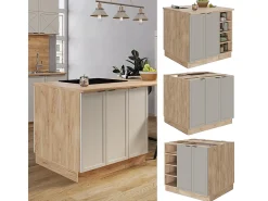 Isla de cocina grisbeige 90x60x82 fame-line