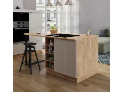 Isla de cocina grisbeige 90x60x82 fame-line