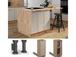 Isla de cocina grisbeige 30x70x82 fame-line
