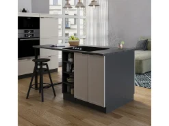 Isla de cocina grisbeige 90x60x82 fame-line