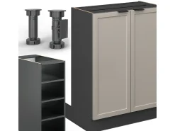 Isla de cocina grisbeige 90x60x82 fame-line