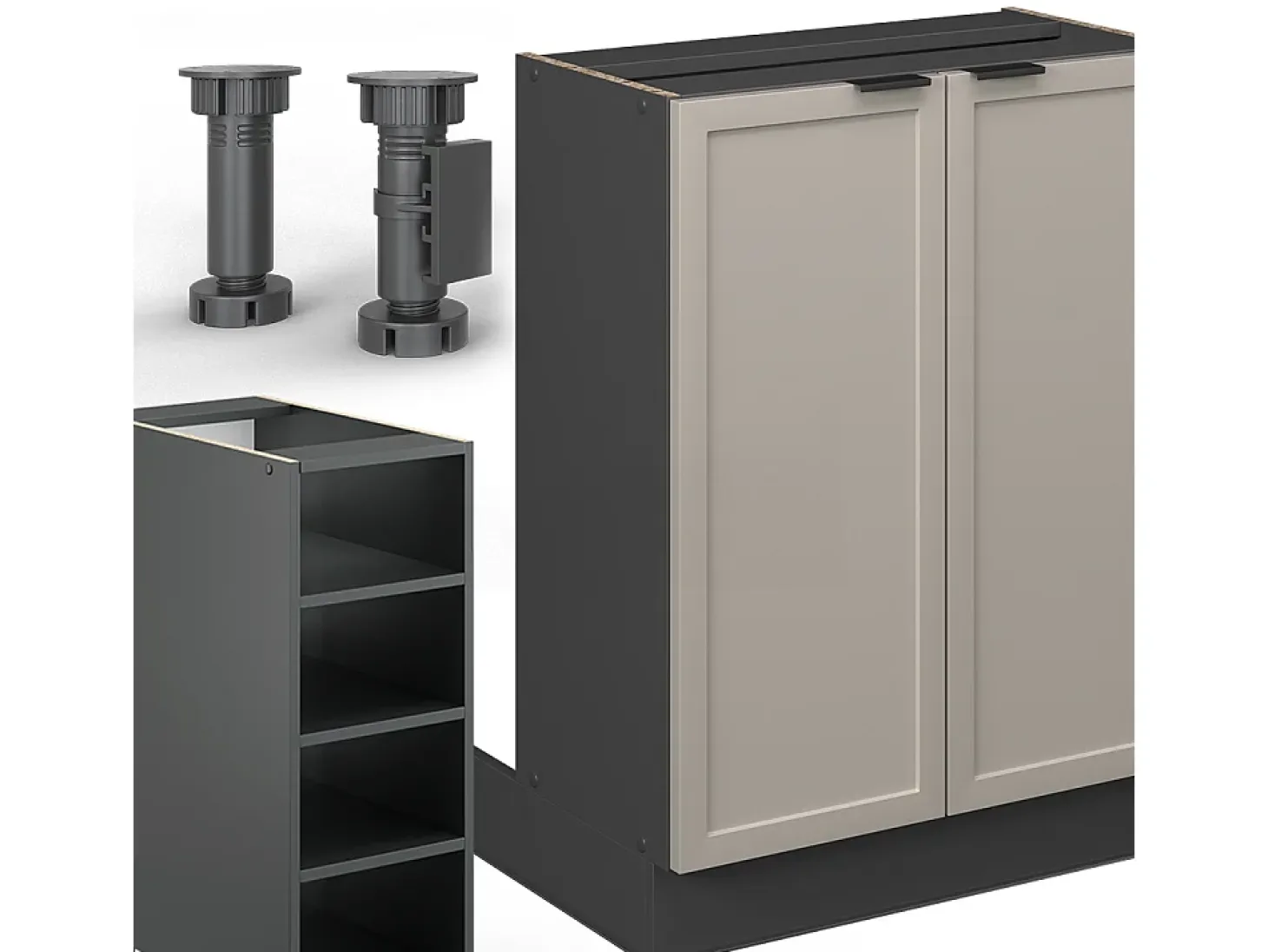 Isla de cocina grisbeige 90x60x82 fame-line
