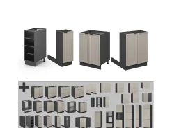 Isla de cocina grisbeige 90x60x82 fame-line