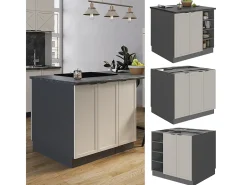 Isla de cocina grisbeige 90x60x82 fame-line