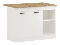 Isla De Cocina haaus Vigra, Roble Artisan/Blanco, 122 x 76 x 90 cm