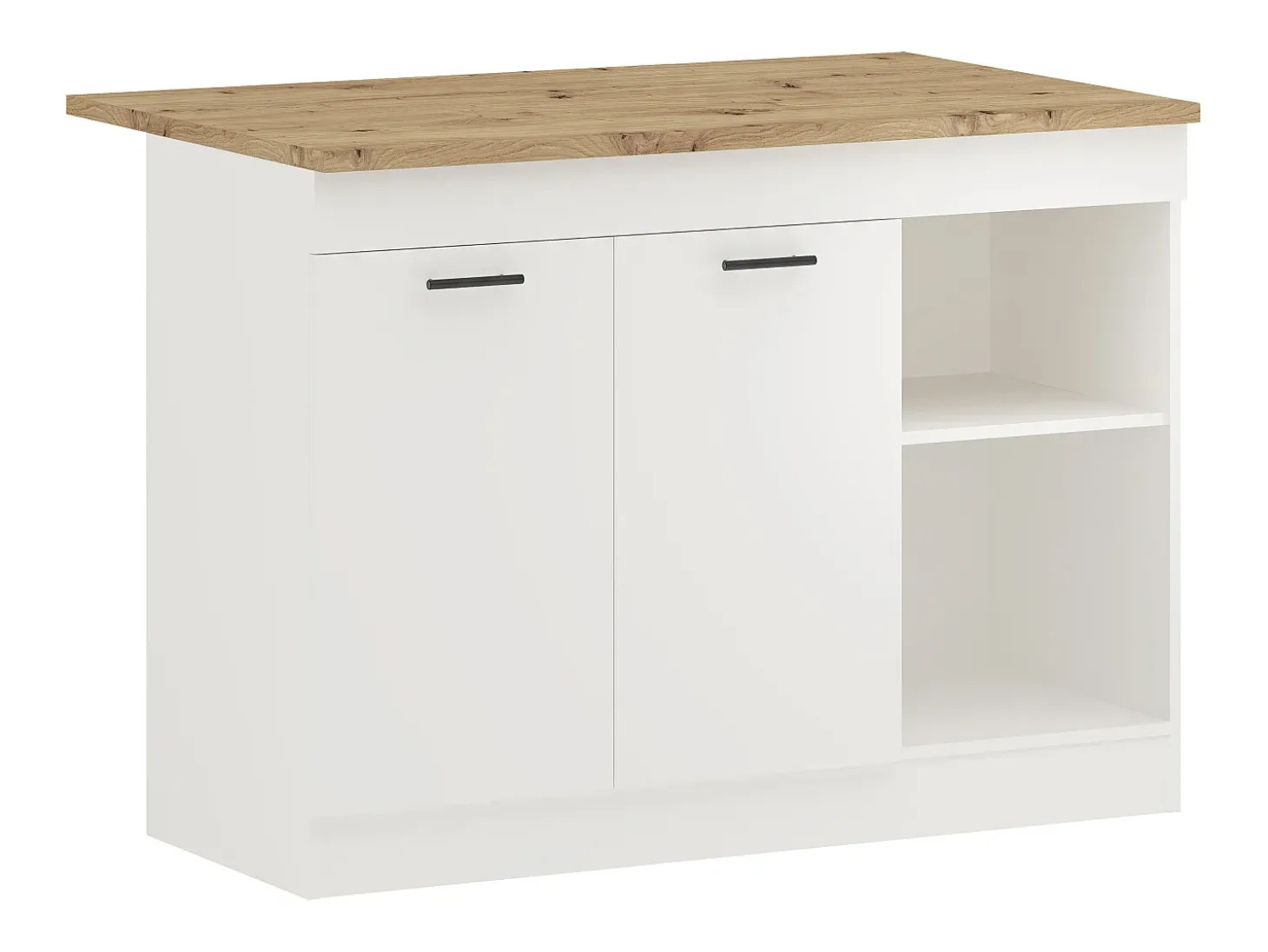 Isla De Cocina haaus Vigra, Roble Artisan/Blanco, 122 x 76 x 90 cm