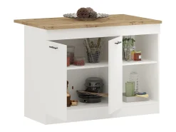 Isla De Cocina haaus Vigra, Roble Artisan/Blanco, 122 x 76 x 90 cm
