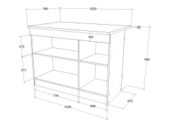 Isla De Cocina haaus Vigra, Roble Artisan/Blanco, 122 x 76 x 90 cm