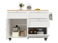 Isla de cocina moderna, mueble de almacenaje, mesa extensible con espacio de almacenaje, MDF, negro (133x49,2x88 cm)