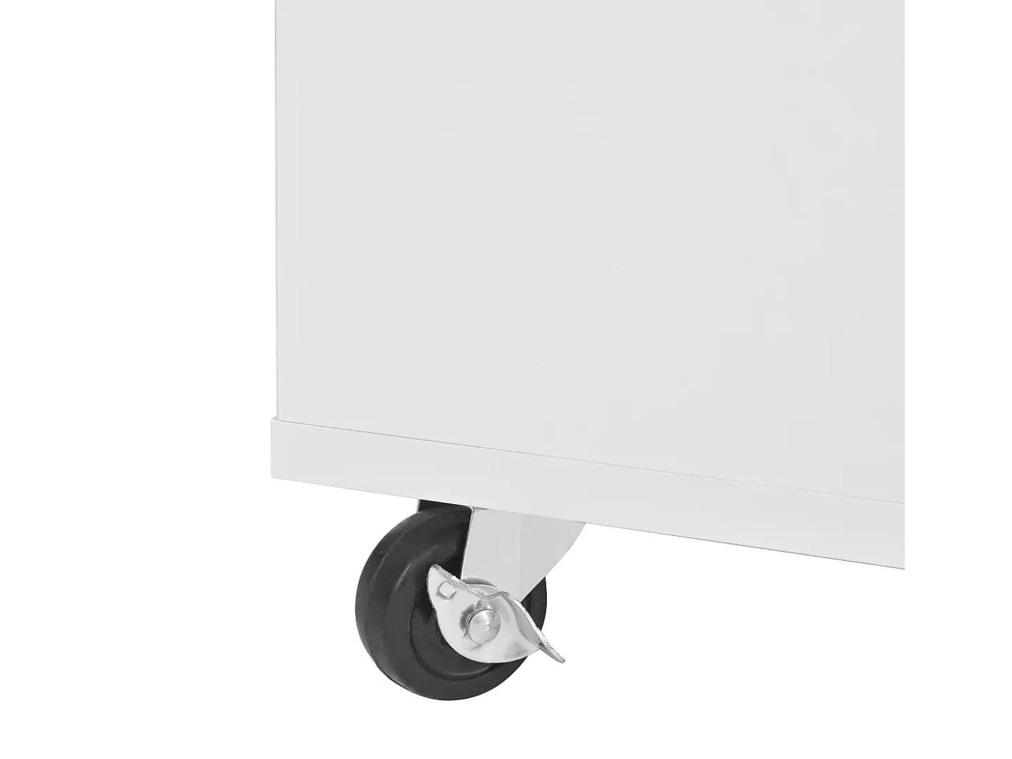 Isla de cocina negra con ruedas, 2 cajones y toma de corriente - Carro de servicio blanco con superficie extensible 120x40-70 cm