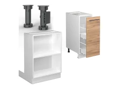 Isla de cocina oro potencia roble/blanco 90x60x82 fame-line
