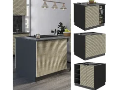 Isla de cocina panel de roble 90x60x82 fame-line