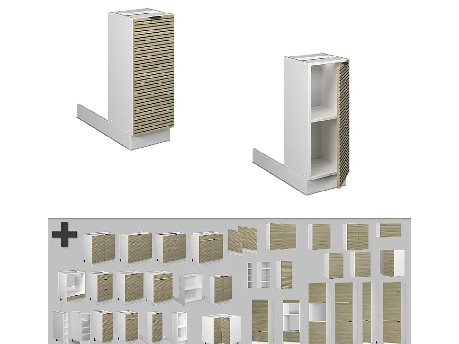 Isla de cocina panel de roble 30x70x82 fame-line