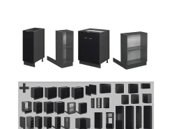 Isla de cocina rayas negras 90x60x82 fame-line