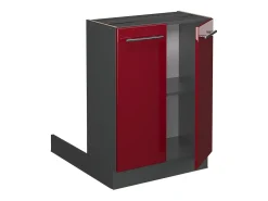 Isla de cocina rojo burdeos alto brillo 60x70x82 fame-line