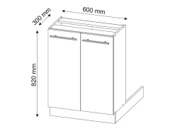 Isla de cocina rojo burdeos alto brillo 60x70x82 fame-line