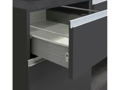 Isla de cocina Sole con 4 puertas y 4 cajones en antracita mate/report 200x90x90 cm