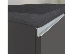 Isla de cocina Sole con 2 puertas, 2 cajones y 1 estante, color antracita mate/report, 168 x 90 x 91 cm