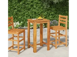 Jean-Alphonse Mesa alta de jardín madera maciza de acacia 60x60x105 cm