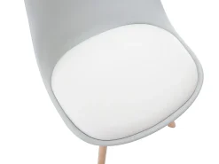 Juego 2 sillas Polipropileno Piel sintética Haya Gris JODY