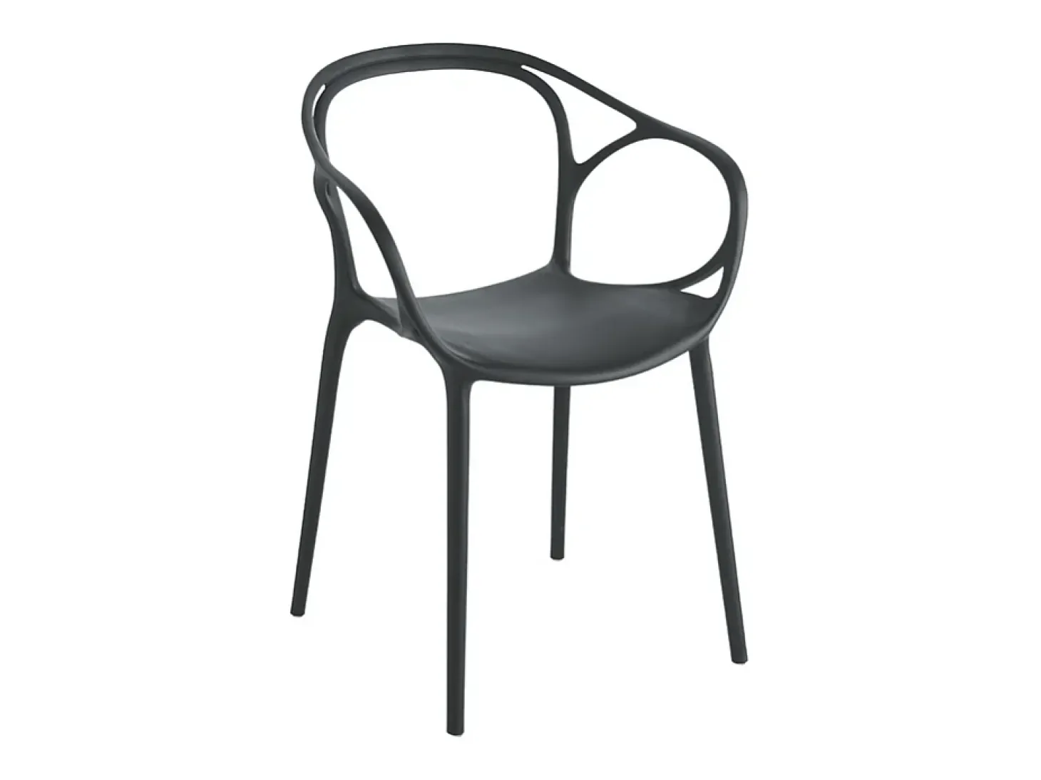 Juego de 2 asientos modernos "Mistral" entonces pranzo en polipropileno versatili cm 57x55 80h
