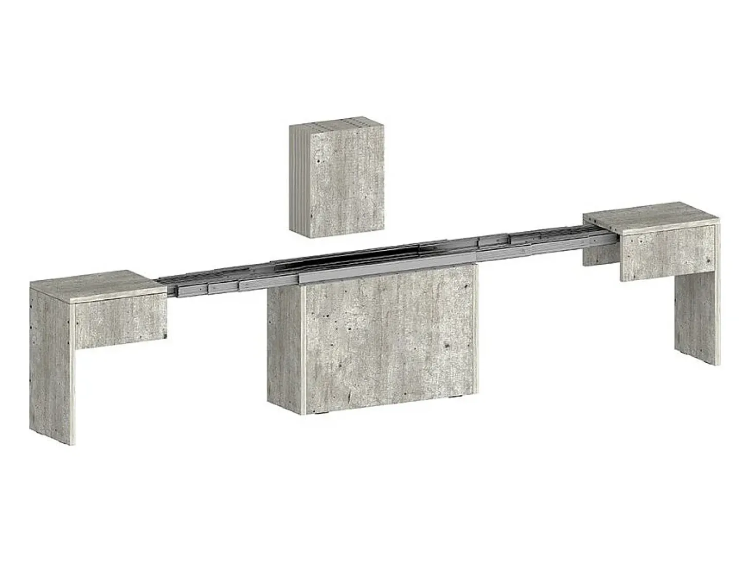 Juego de 2 bancos extensibles 66 - 290 cm para mesa de comedor Pratika A + B - Beige