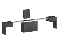 Juego de 2 bancos extensibles 66 - 290 cm para mesa de comedor Pratika A + B - Antracita