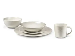 Juego de 6 Platos de Ensalada y Pasta Stone Marfil 19 cm - Colección Médard de Noblat