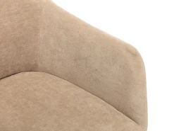 Juego de 2 sillas - con reposabrazos - Efecto terciopelo y metal - Beige - BIBO