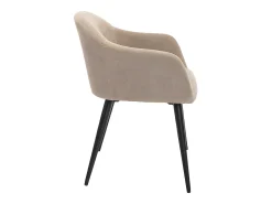 Juego de 2 sillas - con reposabrazos - Efecto terciopelo y metal - Beige - BIBO