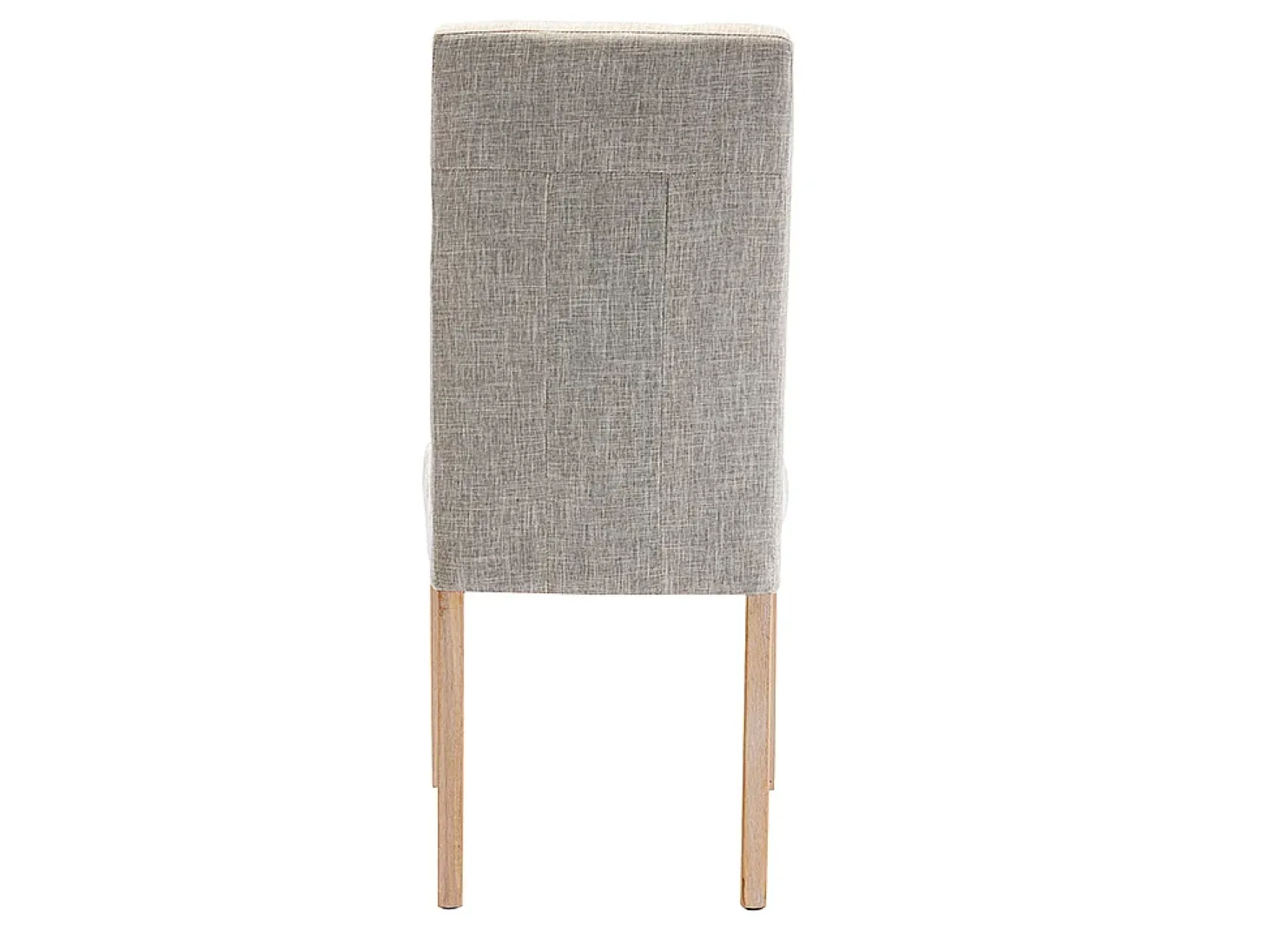 Juego de 6 sillas - Tela beige y Patas de madera natural - VILLOSA